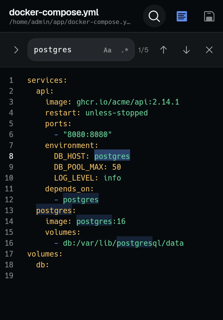 Find in the text editor, with every match highlighted