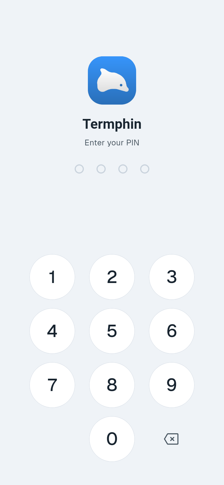 Lock screen with PIN entry