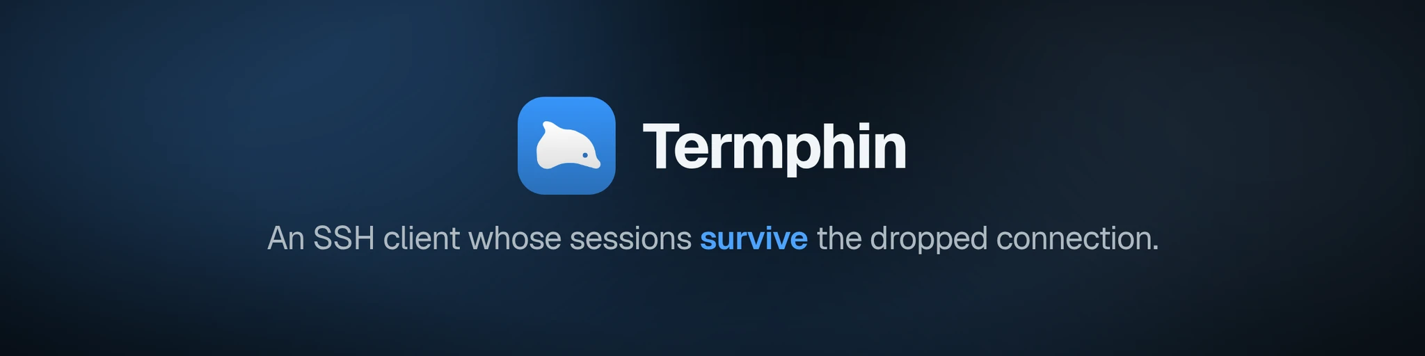 Termphin - an SSH client whose sessions survive the dropped connection